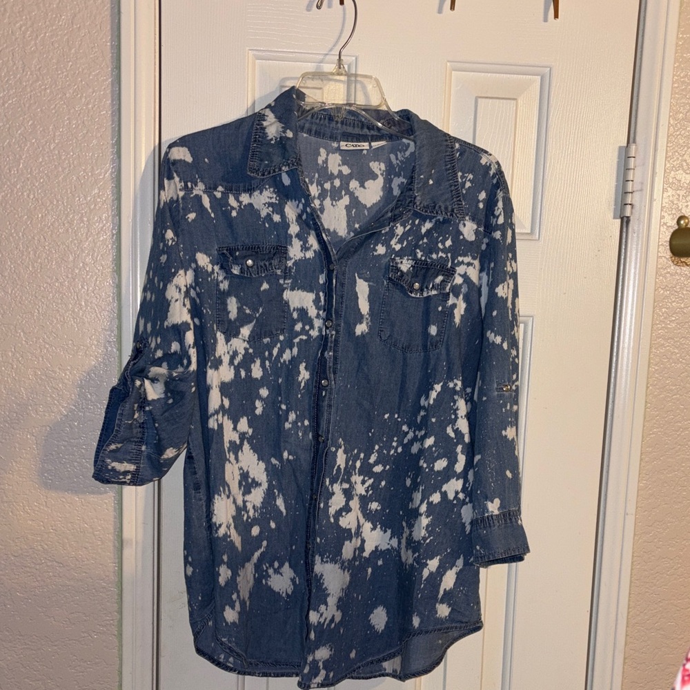 Cato Blue and White Denim Shirt XL EUC
